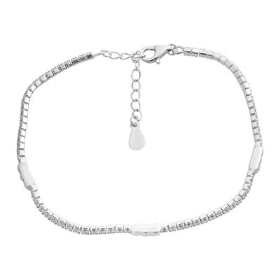 Silver Bracelet with Cubic Zirconia, Item Weight 3.66 G (2215998)