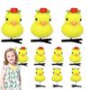 10pc hot Sale Cartoon Funny Children 3D Little Yellow Duck Plush Hairpin Fashion Animal Clip Accessories Headwear Wholesale Gift