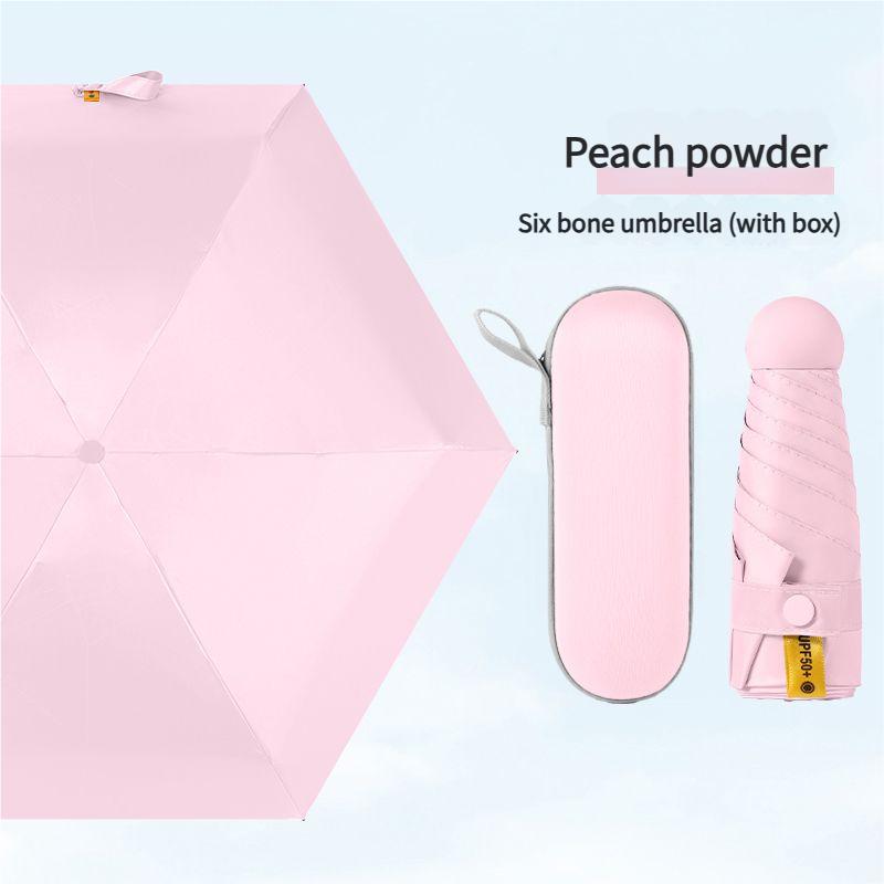Mini Capsule Umbrella Portable Five Fold Umbrella Sun Rain Dual Use Sunshade Pocket Sun Umbrella Women Anti Sun Anti UV Fold Sma
