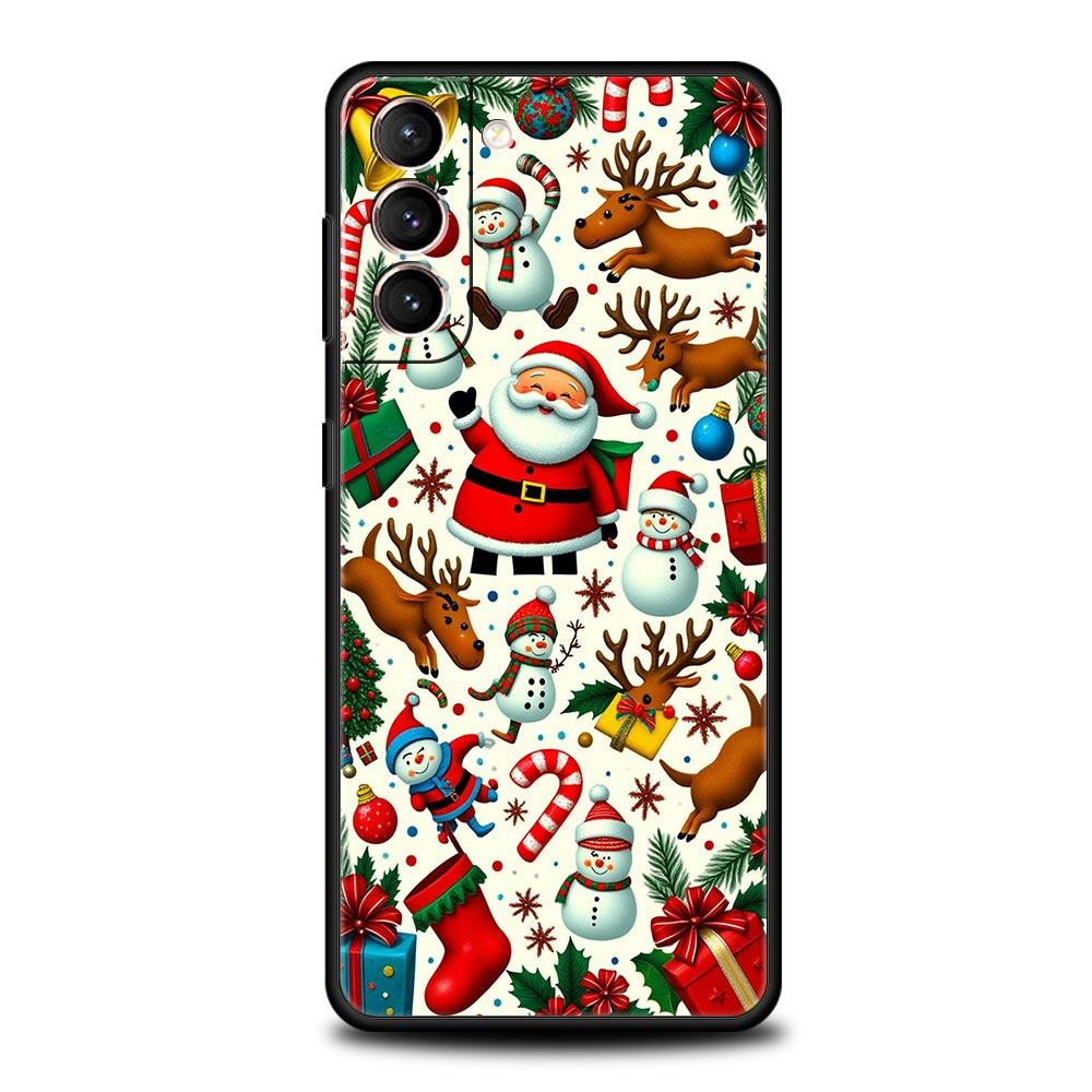 Merry Christmas Phone Case Cover for Samsung Galaxy S26 S25 S24 S23 S22 S20 S21 FE Ultra S25 Edge Plus 5G Soft TPU Shell Fundas