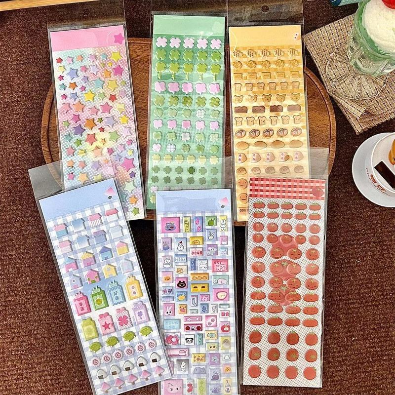 Korean Style 3D Foam Stickers Lucky Element Star Bubble Stickers Retro Journal Decorative Stickers