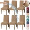 2PCS Waterproof Dining Chair Cover Polar Fleece Stretch Chair Slipcover Solid Chair Cover for Kitchen Banquet Wedding Home