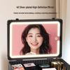 Portable Makeup Case with Mirror & Lights, Handheld Cosmetic Storage, Professional Makeup Artist's Hanging Suitcase.