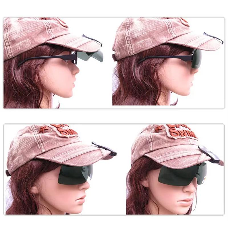 Clip On Sunglasses Vision Polarized Clips Hat On Adjustable Sunglasses Men's Sunglasses for Fishing Biking