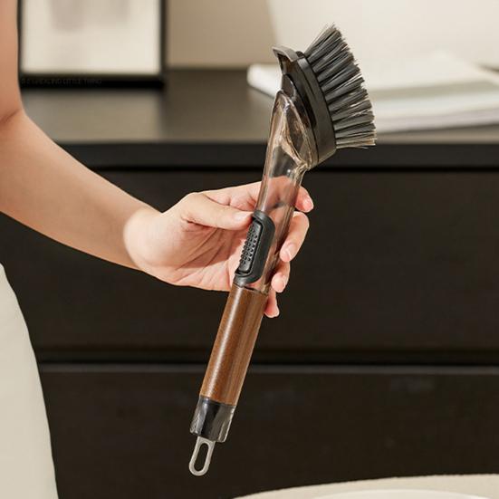 2Pcs/Set Cleaning Brush with Durable Bristles Ergonomic Handle Hard Bristle Head Multifunctional Kitchen BBQ Cleaner