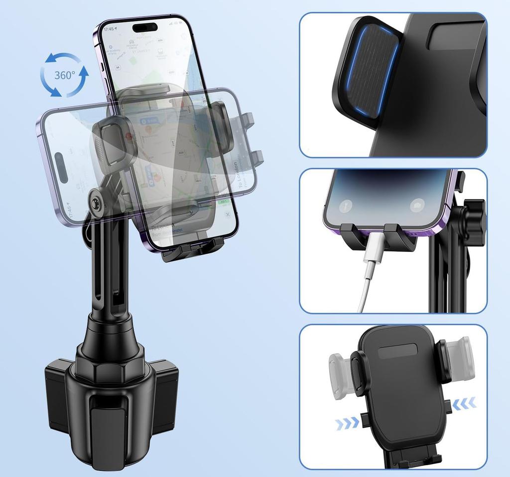 Okostelefon Autós Italtartó Okostelefon Autós Telefontartó Kihúzható Állítható Kompatibilis iPhone Samsung és Több Modell Tartó, Tartó, Autóba