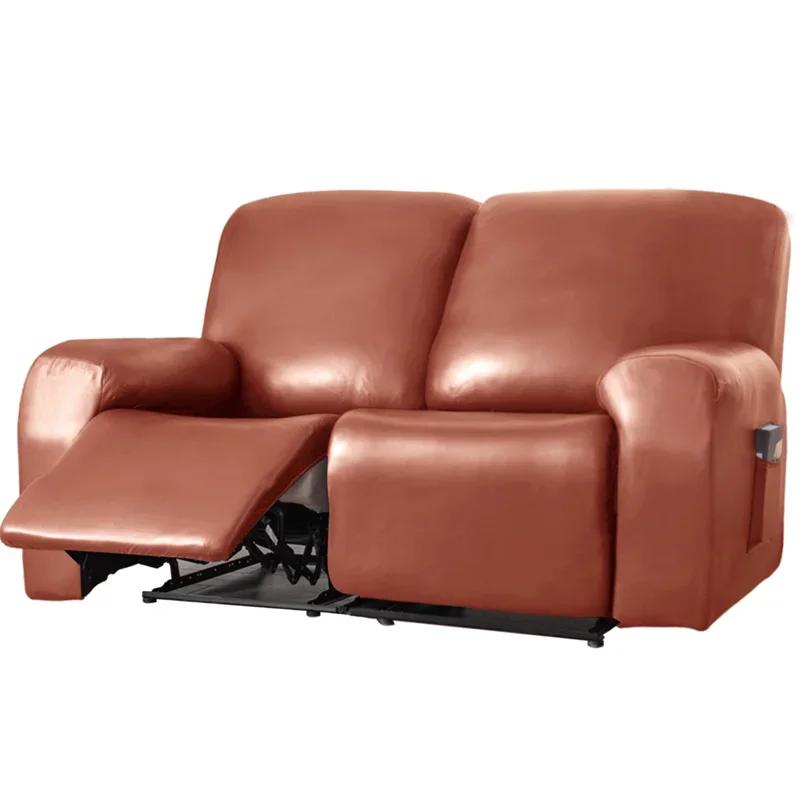 Pu Leather Recliner Sofa Cover 1/2 Seat Waterproof Recliner Armchair Cover Elastic Single Sofa Covers For Living Room Home Decor