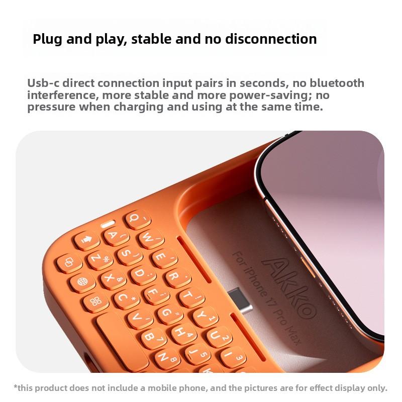 MetaKey All-in-one with Night light Mobile Keyboard Phone Case For IPhone 17 Pro Max For Magsafe Magnetic Charge Protector Cover