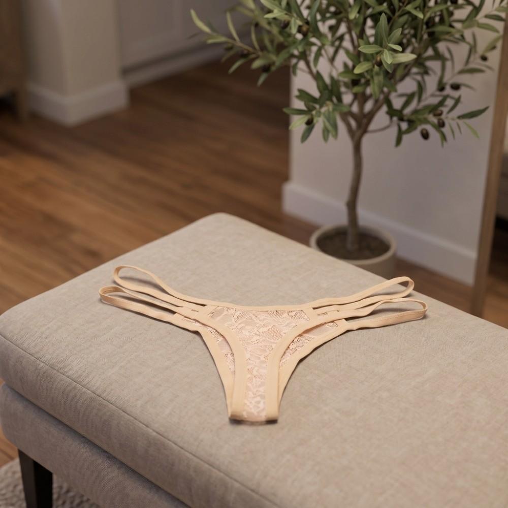 Thin Strap Men Lace Hollow Thongs Underpants Male Briefs Breathable Men's Lace Panties  Summer