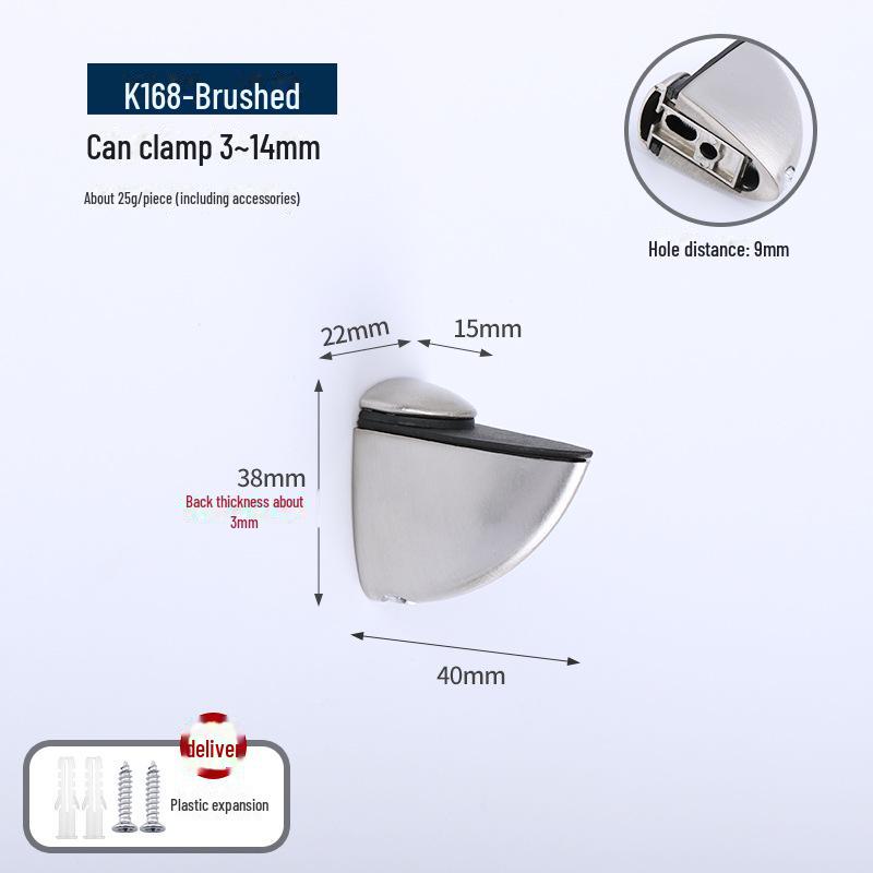 F-shaped Duckbill Glass Clamp for Bathroom/Kitchen 