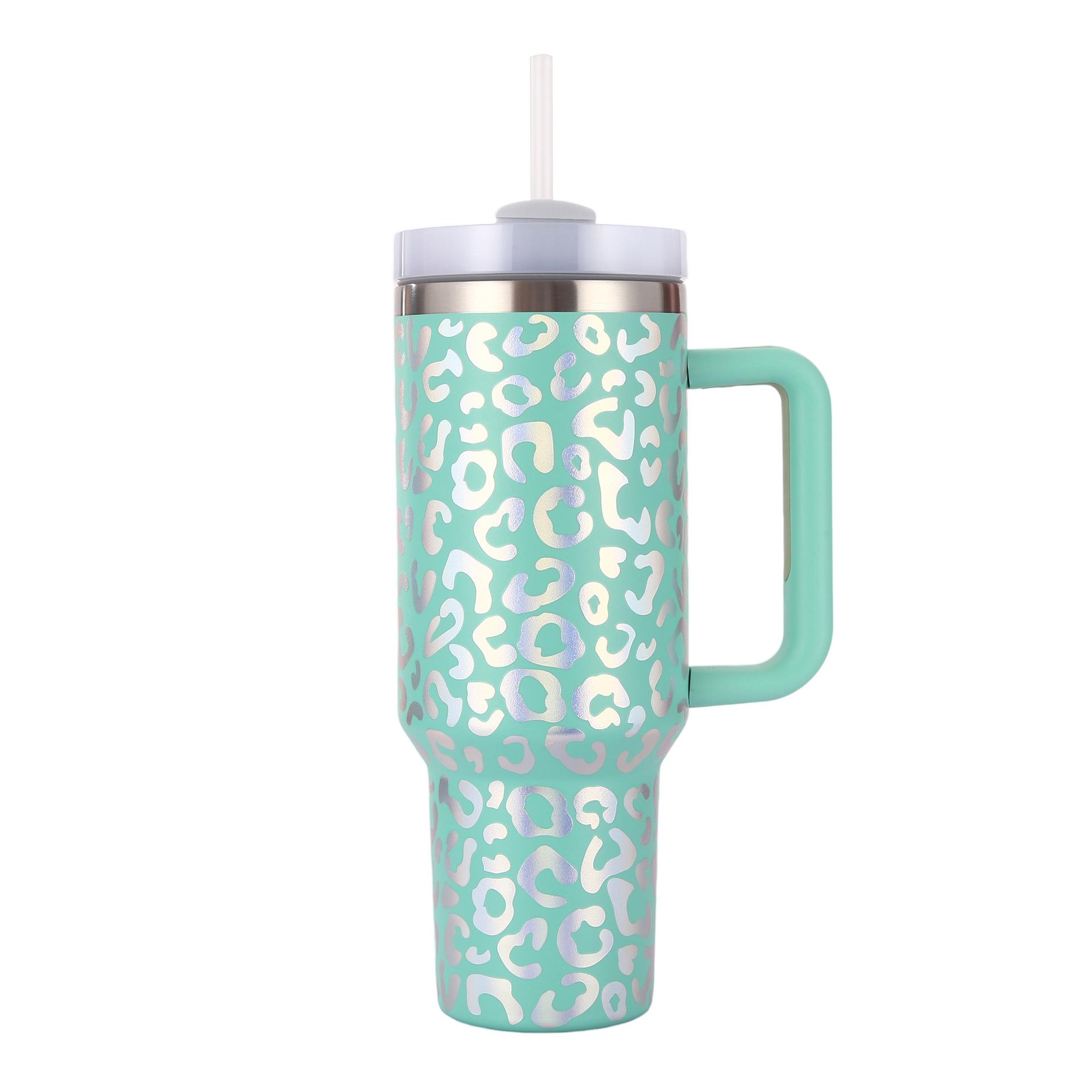 

Water Sticker Leopard Print Thermos Handled Cup Stainless Car Cup Big Cap Cup Durable Durable Useful Useful Safe 40oz