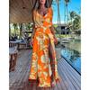 BITCED Women's Fashion Summer Spring Solid Color Print Sleeveless V-Neck Casual Dresses