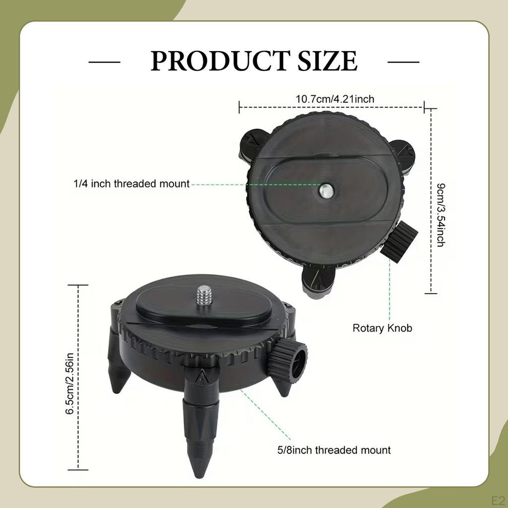 Level Tripod Mount Adapter Degree Rotating Base Professional Easy to Install Micro Adjustment Fine