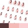 24Pcs/Set Quick Nails Pink Brown Stitching Waves False Nials Sticker Wearable Waterproof Manicure Finished Nails