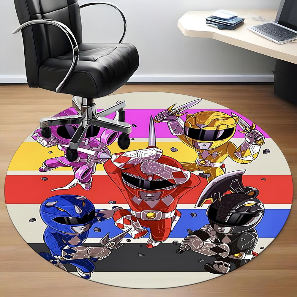 1PC Power Rangers Office Round Rug, Non-slip, Soft and Durable Office Rug for Interior Decoration, Perfect for Office yy250915057