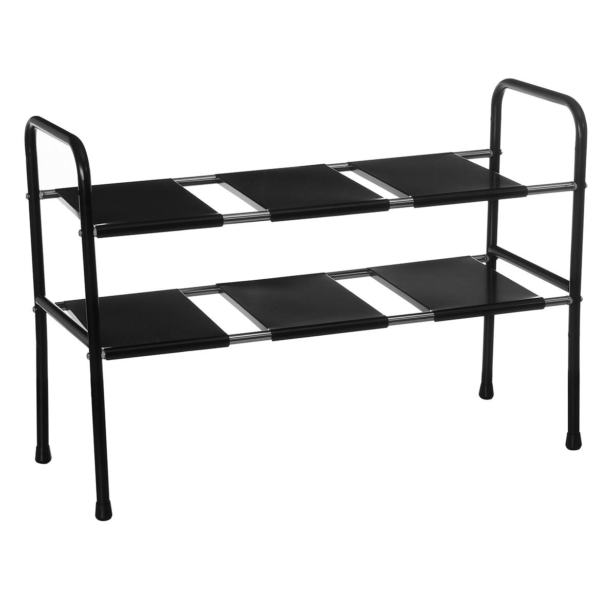 

Многофункциональный под раковиной 2-уровневая расширяемая полка Стойка для хранения Регулируемая нержавеющая сталь Кухонный органайзер Раковина Стойка с съемными полками и трубами