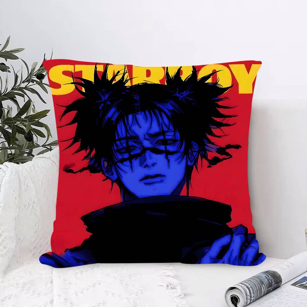 C-Choso J-Jujutsu K-Kaisen Anime Pillow Case Anti-dustmite Pillowcase Invisible Zipper Silky Short Plush Sofa Cushion Cover