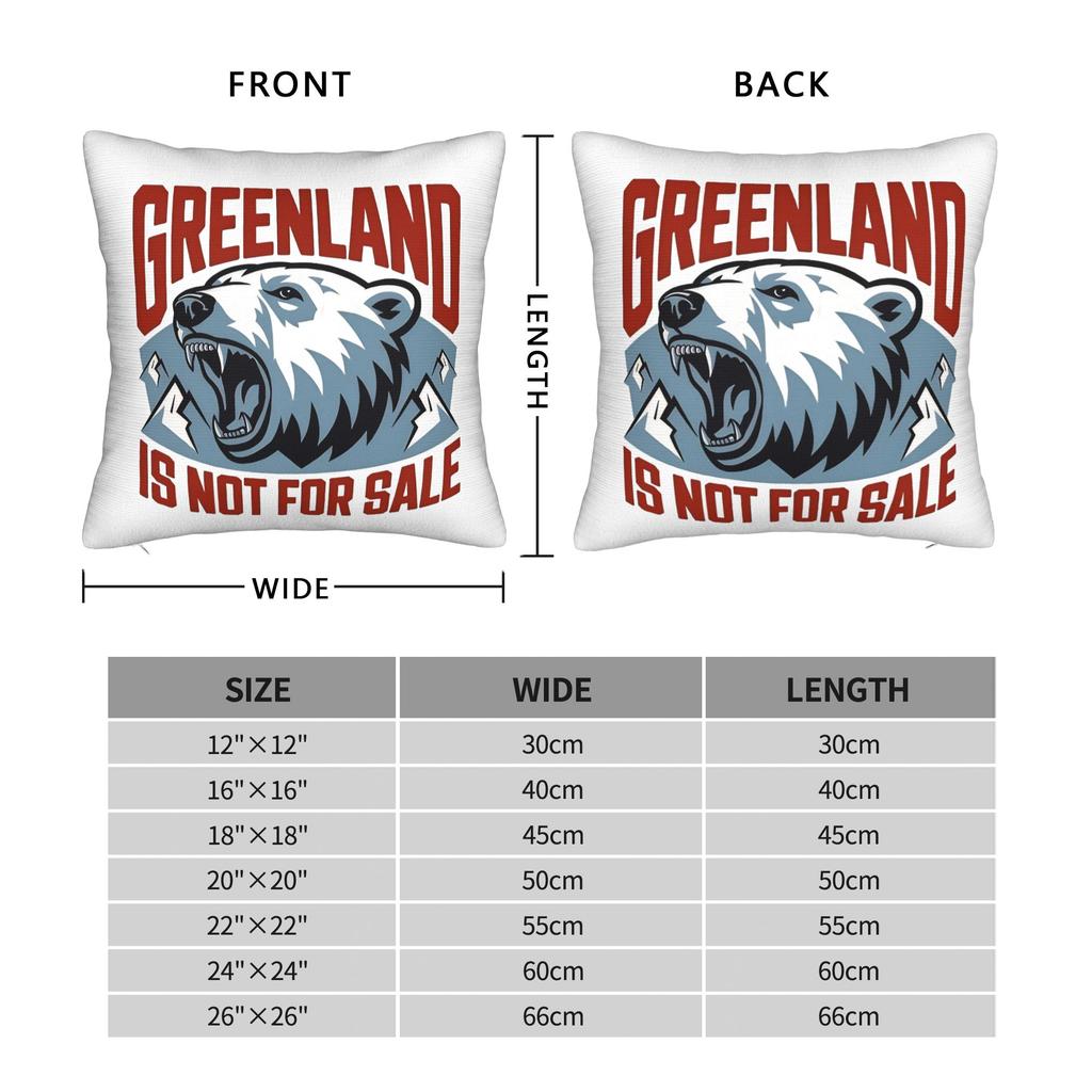 Greenland is not for sale Greenland  Square Pillow Case Polyester Cushions for Sofa MAGA   Customized Cushion Covers