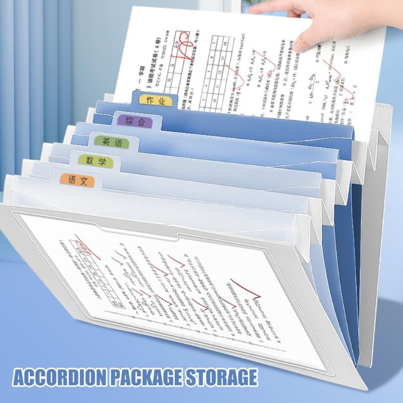 Folding Wall Mount Document Organiser 6 Pocket File Storage Bag Expandable File Organiser for Office School Classroom