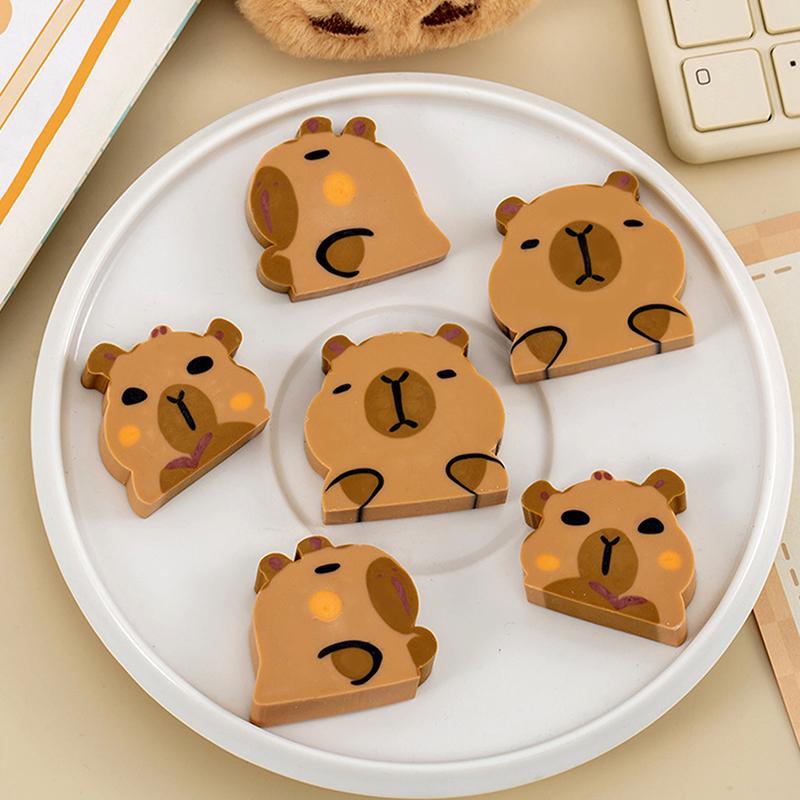 10Pcs Kawaii Capybara Eraser Soft School Supplies Clean Mess Free Stationary Office Student Rubber Eraser For Kids Gift