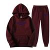 Independent Station Europe and the United States popular women's clothing letter printing hooded sweater fashion casual hair grabbing trousers set