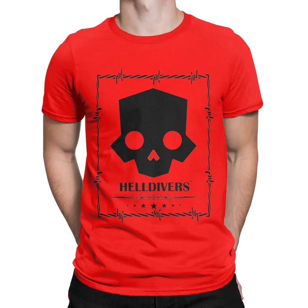 Awesome Helldivers Scifi Video Game T-Shirt Men Round Neck Cotton T Shirts Short Sleeve Tees Printing Tops