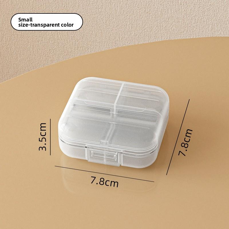 

Portable mini medicine box, double sealed medicine pill storage box, seven days a week snap-on compartment medicine box чистий