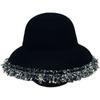 French Elegant Retro Rough Edge Black Woolen Bell-Shaped Basin Hat Female British Versatile Foreign Trade Felt Fisherman Top Hat