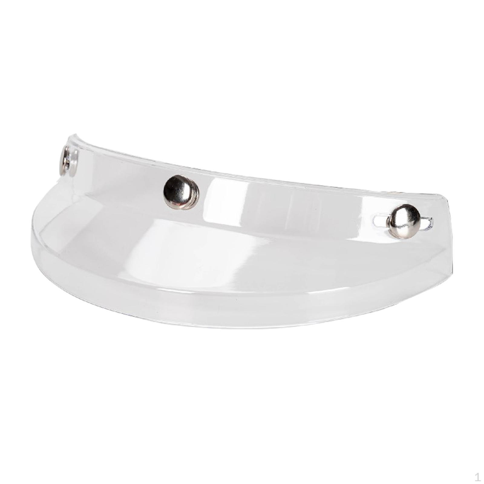 

Visor, 3 Snap Retro Protector for Helmets with Buttons Direct Replaces Accessories Spare Parts Transparent