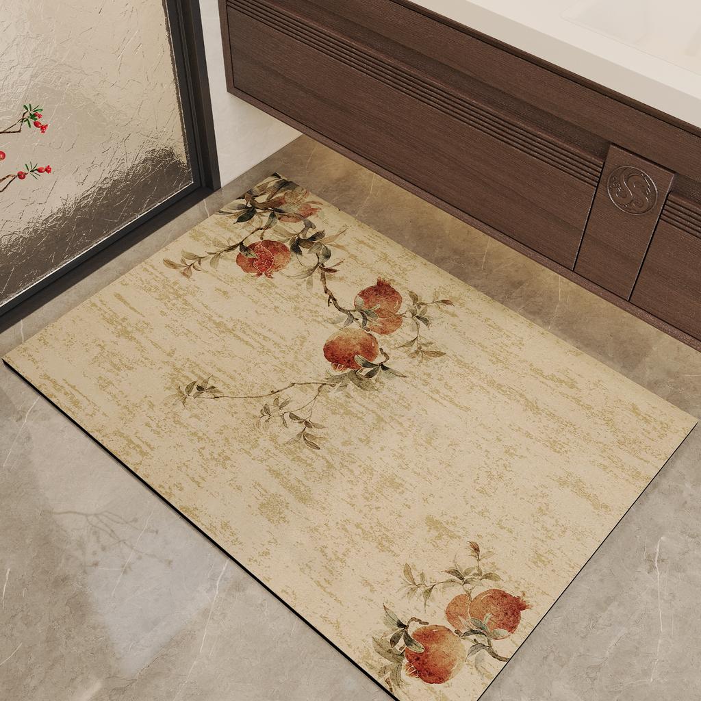 VIKAMA Chinese Diatomite Water-Absorbent Mat Non-Slip Restroom Toilet Household Bathroom Doorway Quick-Drying Mat Home Decor