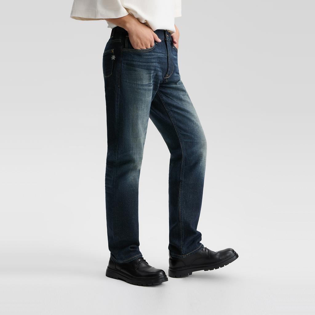 Lee Jeans Men's Dark Blue Moderate Straight Fit Pants LMB256726204563A09180