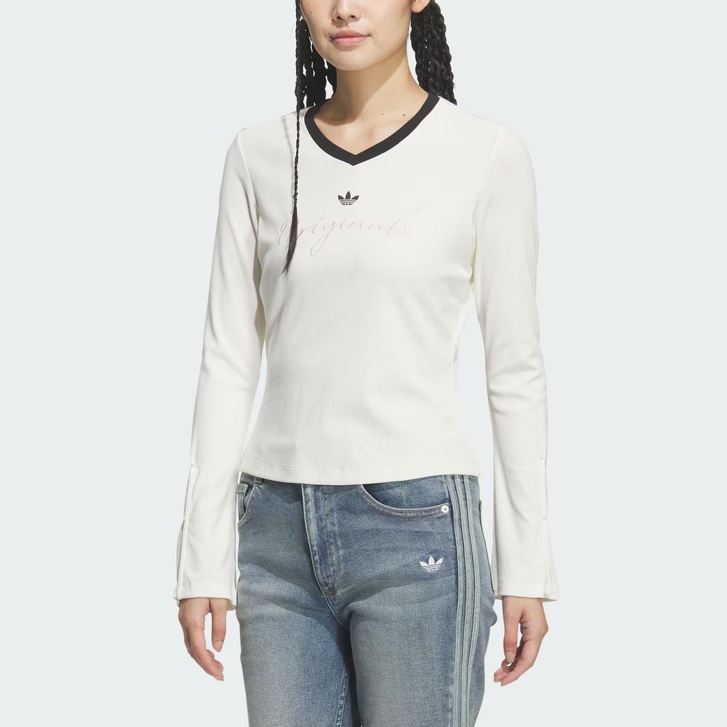 adidas Originals Lässiges Strick-Langarm-T-Shirt Damen Oberteile KS2382