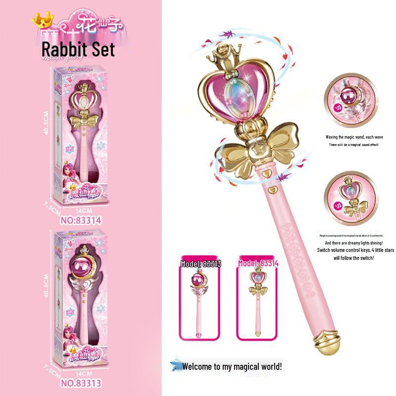 LED Light-Up Fairy Princess Wand with Music - Magical Toy for Girls