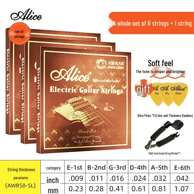 Alice AWR58 King Electric Guitar Strings – Full Set & Singles
