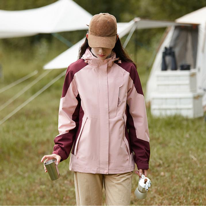 

Весенние/осенние куртки мужские/женские в том же стиле для активного отдыха на открытом воздухе ветрозащитная водонепроницаемая куртка для альпинизма рабочая куртка мужская 5XL(women) вино красного/розовый