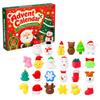 Christmas Squishy Figurine Countdown Calendar Christmas Holiday Countdown Gift for Home Office Room Decor Xmas Count Down