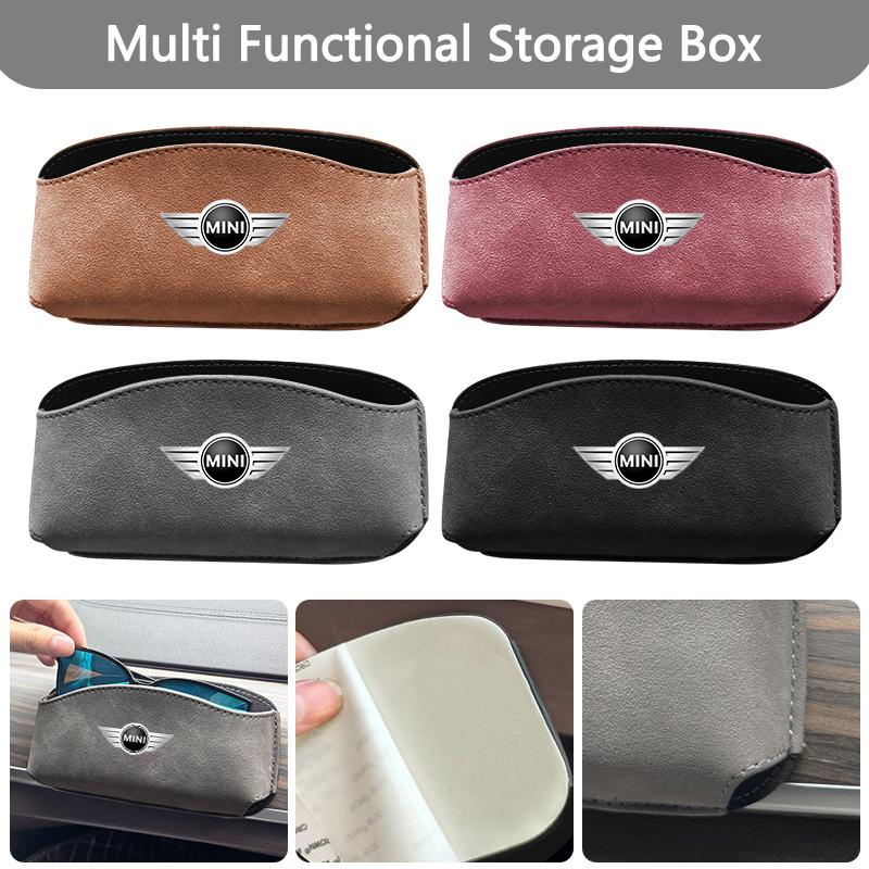 Leather Car Sunshade Glasses Frame Convenient Storage Box For BMW Mini Cooper R50 R53 R55 R56 R60 R61 F54 F55 F56 Car Stickers Tnrjc00