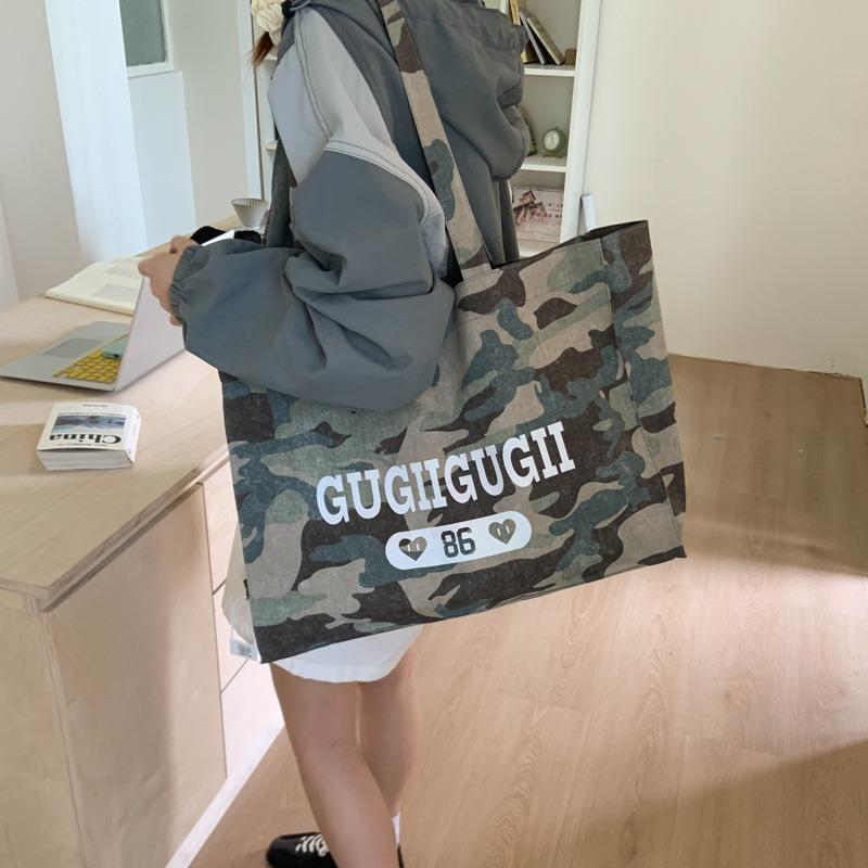 Camouflage denim canvas bag women's new fashion large-capacity tote bag casual versatile underarm shoulder bag
