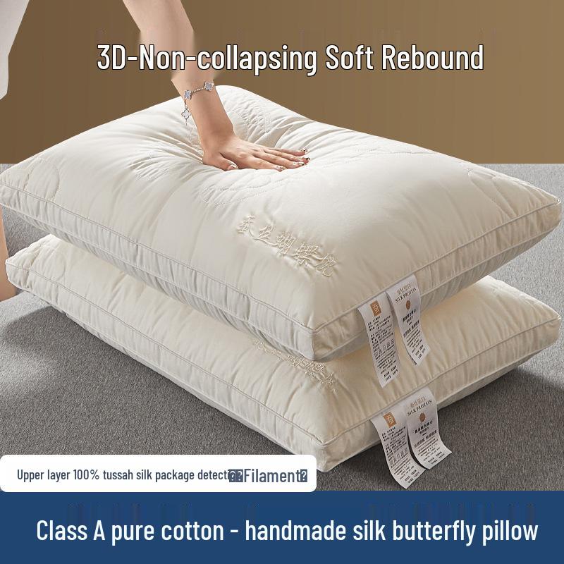 A-klasse Vlinder Zijde Geborduurde 3D Katoenen Hotelkussen - Moeder-Baby Kwaliteit