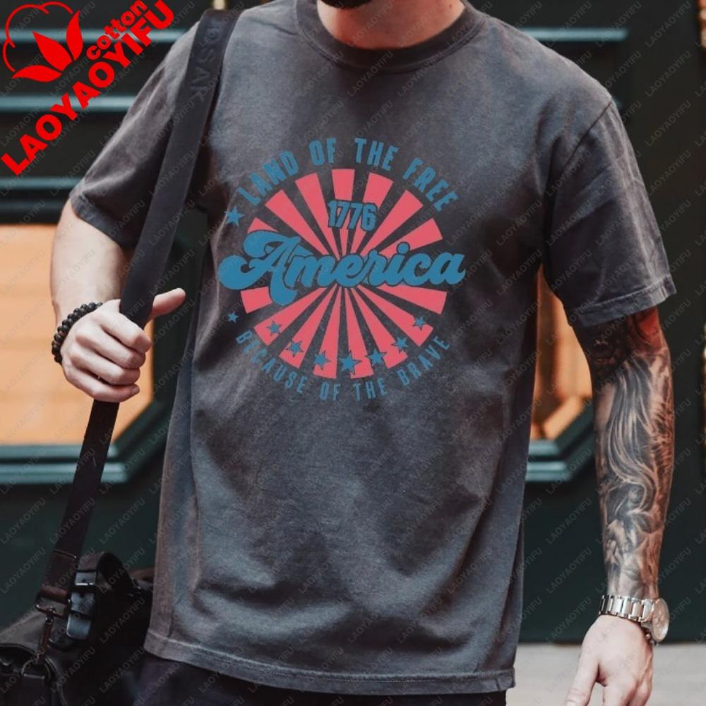 Retro America Shirt America The Beautiful 4th Of July Tops Fourth Of July Patriotic Usa Gift Unisex Graphic Tee