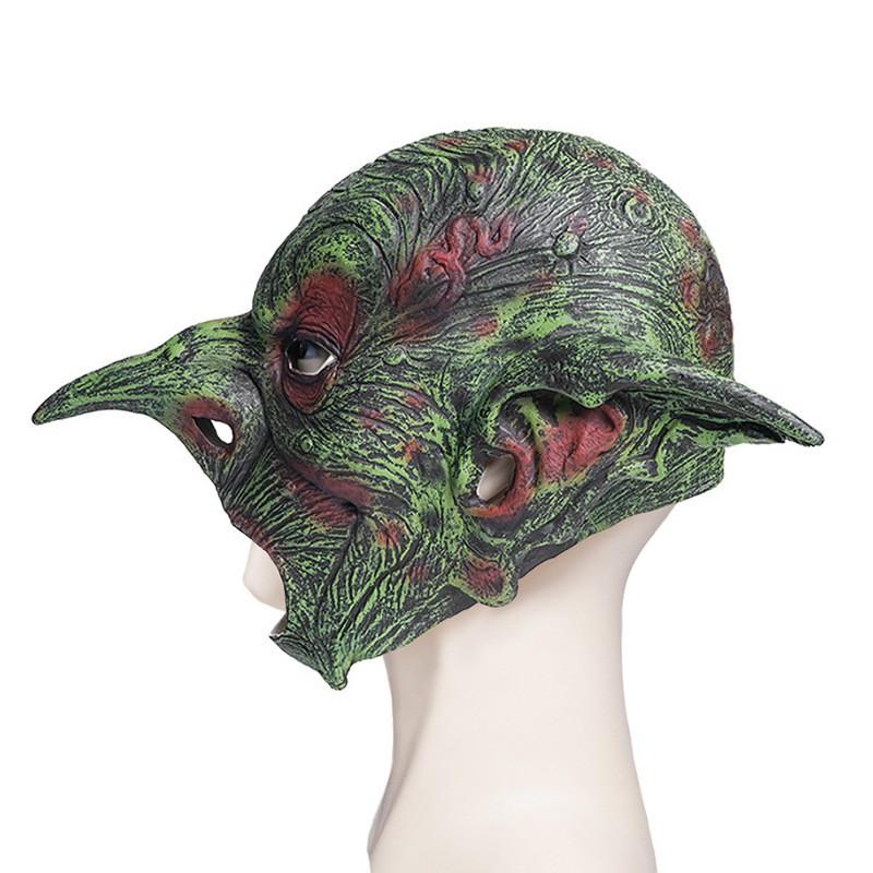 Masque d'Horreur Elfe Vert d'Halloween Sorcière Vieille Fête Cosplay