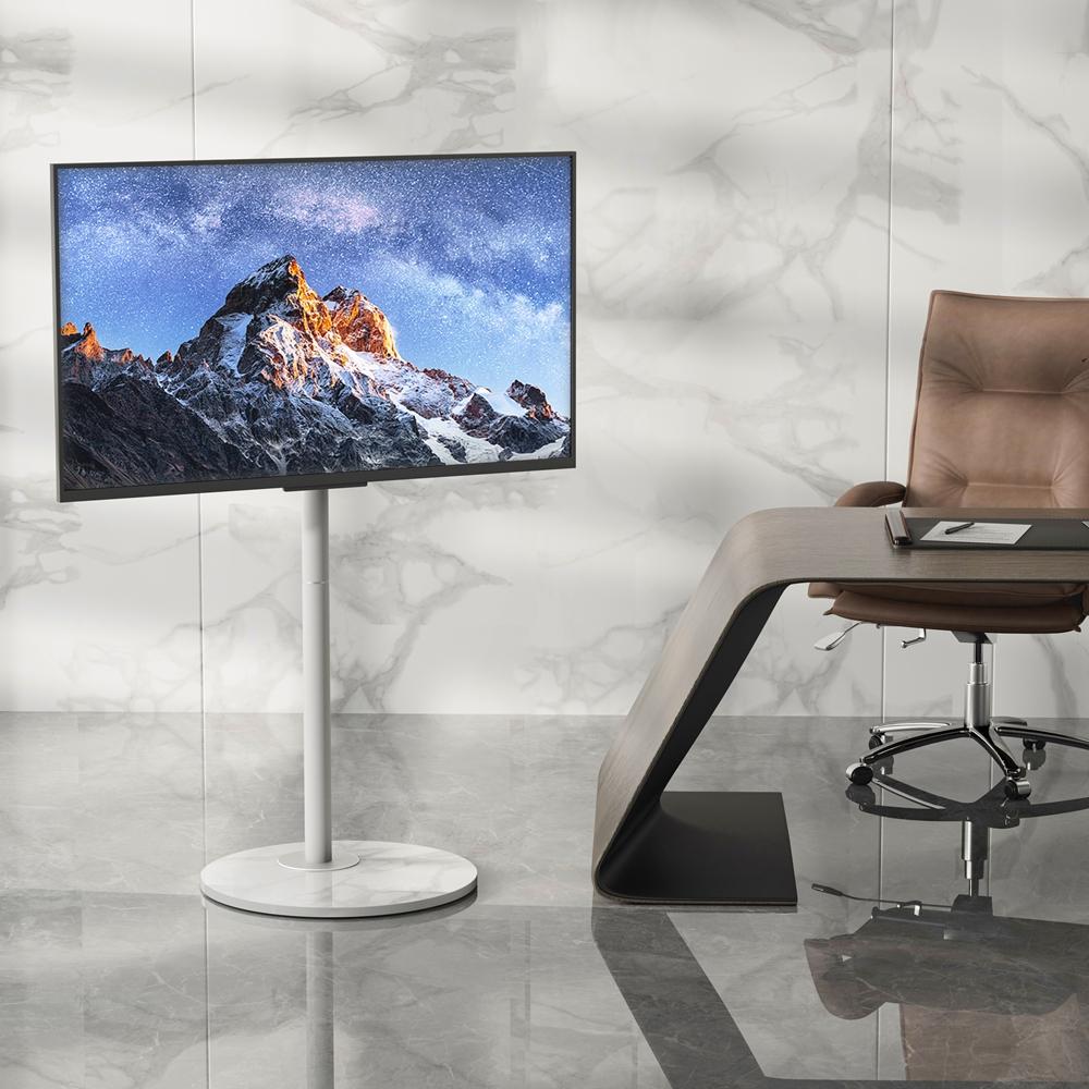 UNHO TV Stands: Minimalist Modern TV Floor Stand for 40''-75'' TV Stand with Sintered Stone Base for Living Room, 600*400mm VESA