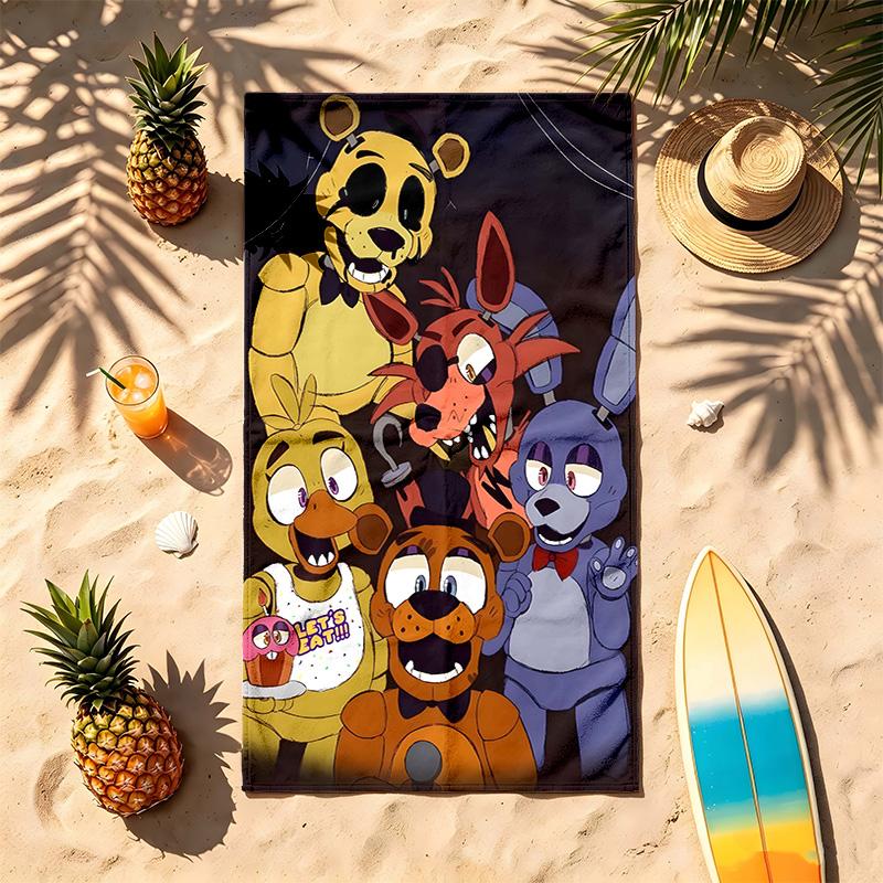 FNAF (28) Prosop de plajă cu temă Rezistent la nisip Moale și confortabil Potrivit pentru piscină Camping Yoga și Scufundări Un Travel