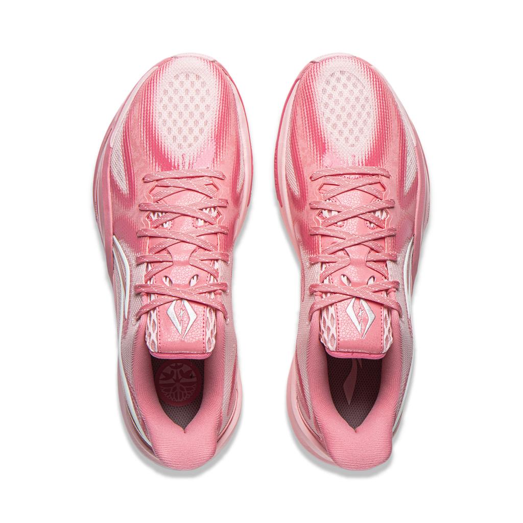 Li Ning Cushioning Slip Resistant Abrasion Resistant Breathable Rebound Grip Low Top Basketball Shoes Men's Pink ABAW007-2
