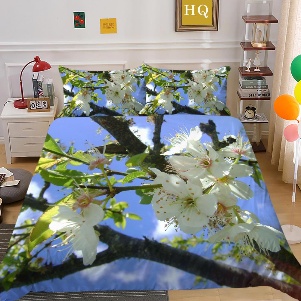 Flowers Printed Bed Set Cover Single Size Polyester Bed Clothes Girl Superior High Quality Bedroom Decor