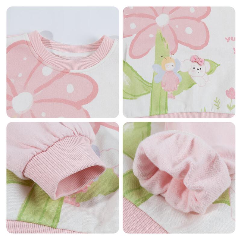 Beibeiyi Girls' Fleece-Lined Elf Print Sweatshirt