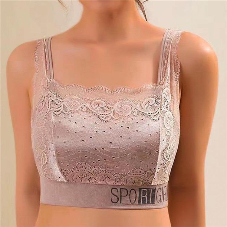 Sexy Lace Seamless Bra for Women Comfortable Breathable Sports Underwear Beauty Back Vest Chest Tube Top