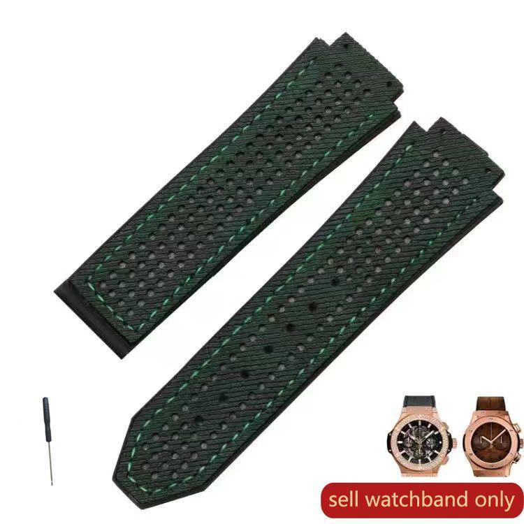 

Genuine Leather Watch Strap for Hublot Big Bang Series Soft Comfortable Frosted Leather Surface Sweat-Proof Watch Band 25 * 19mm 25x19mm