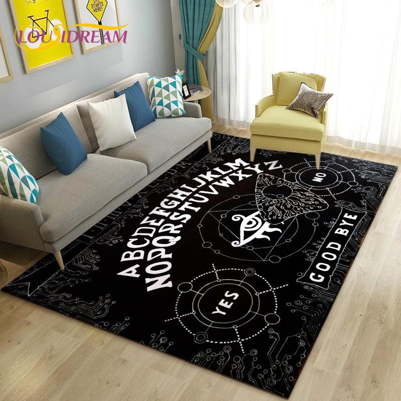 Ouija Tarot Witchcraft Gothic Area Rug,Carpet Rug for Living Room Bedroom Sofa Doormat Decoration,Kids Play Non-slip Floor Mat