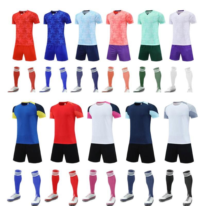 Soccer sets, quick-dry short-sleeve adult and children's sports jerseys, training camp competition uniforms, factory in stock, 15 styles